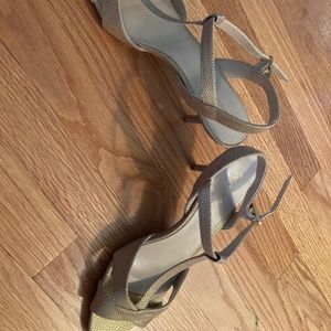 Calvin Klein Gold Pumps NWOT